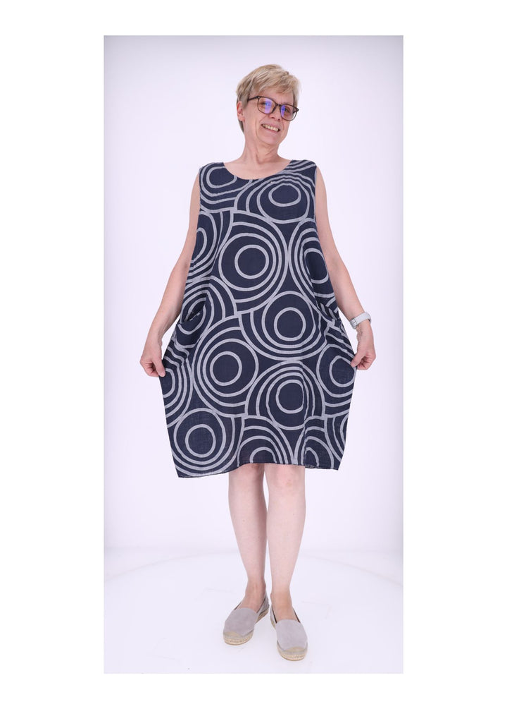 Trägerkleid Damen AOP Kreise