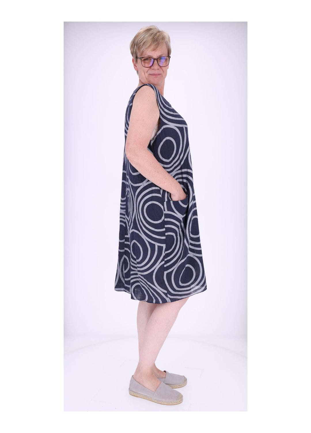 Trägerkleid Damen AOP Kreise