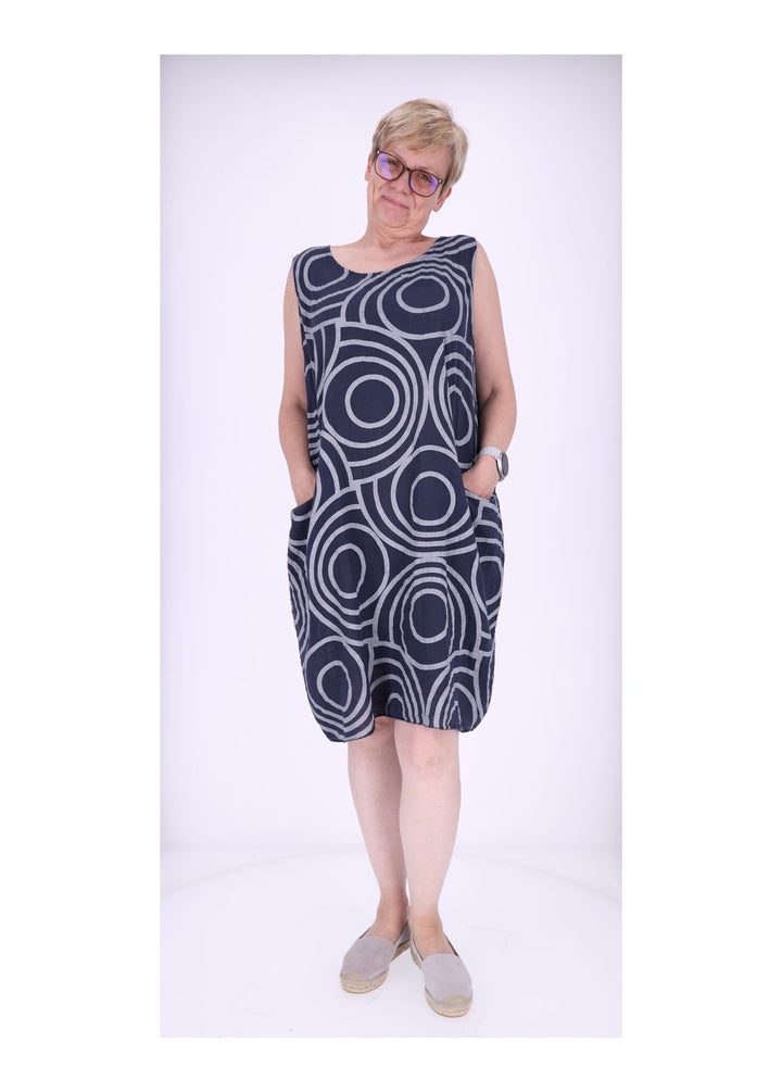 Trägerkleid Damen AOP Kreise