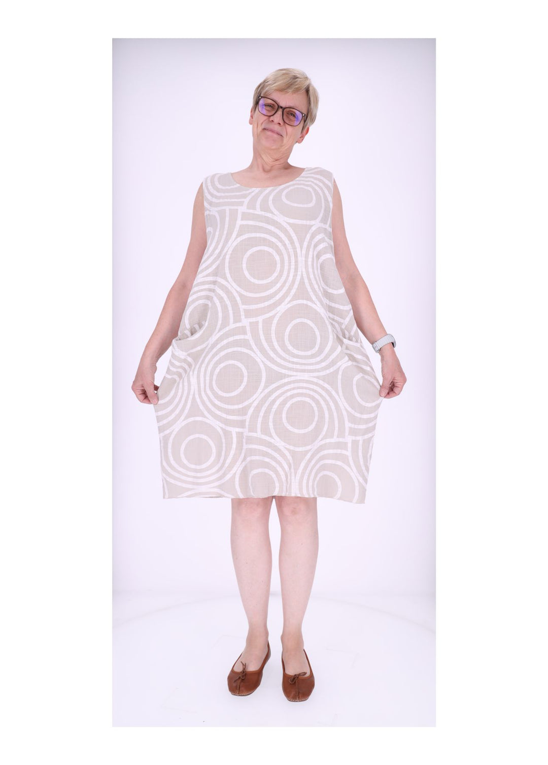 Trägerkleid Damen AOP Kreise