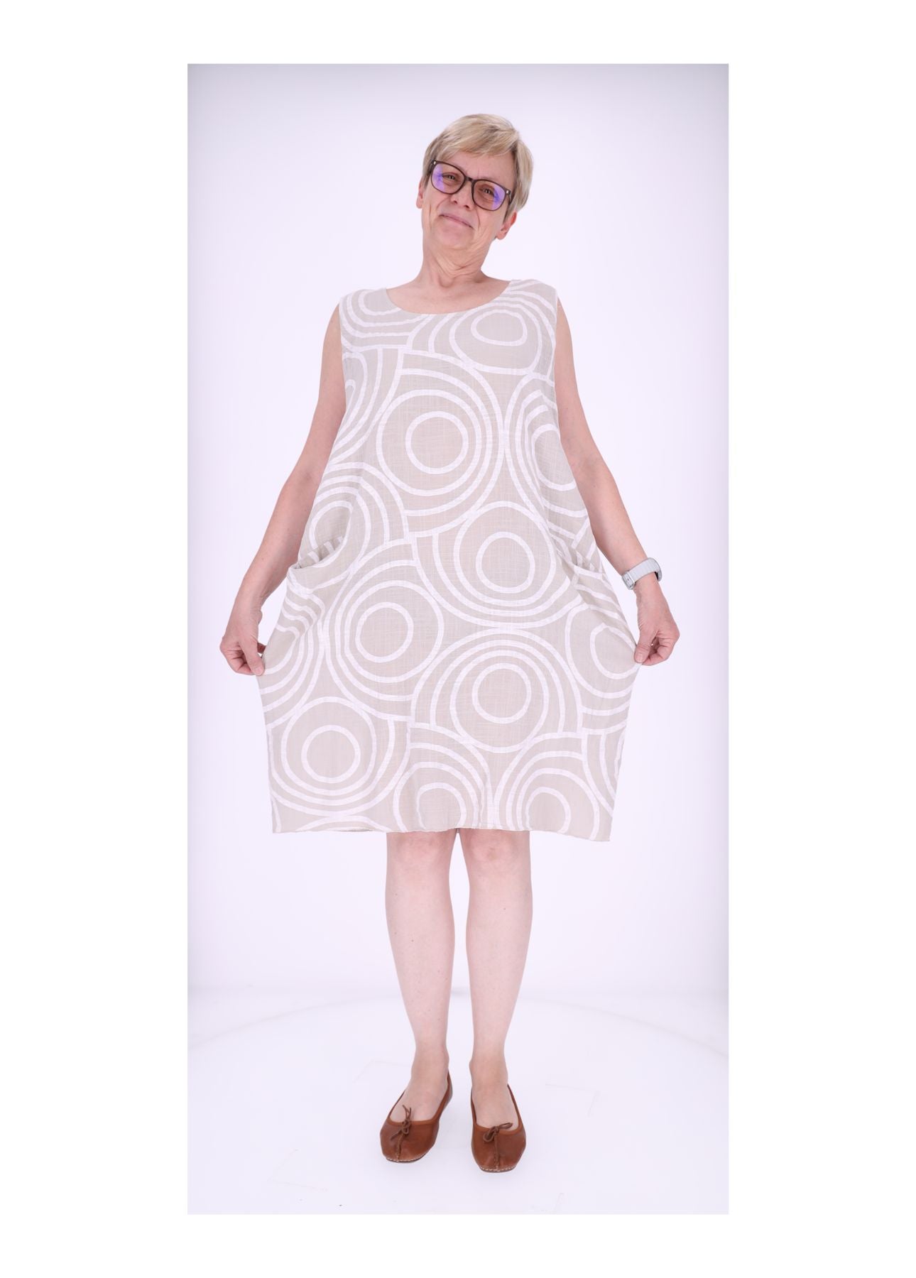 Trägerkleid Damen AOP Kreise