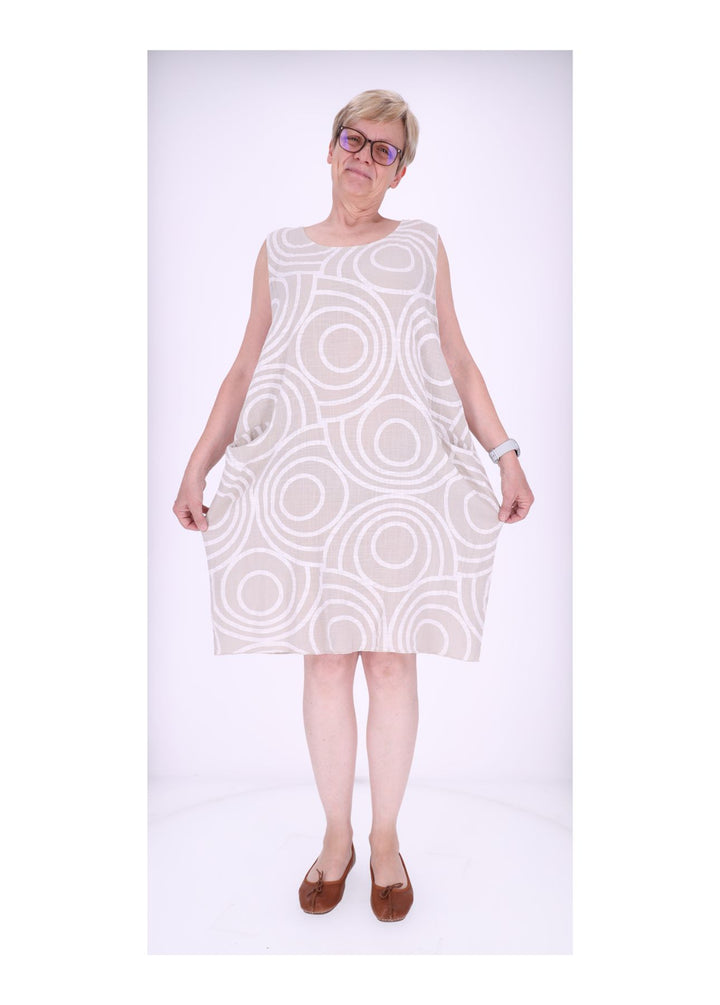 Trägerkleid Damen AOP Kreise