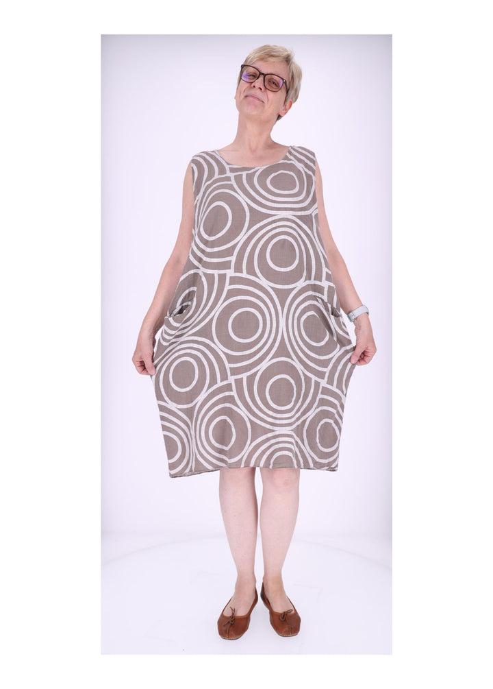 Trägerkleid Damen AOP Kreise