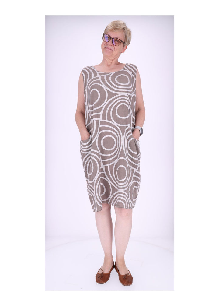 Trägerkleid Damen AOP Kreise