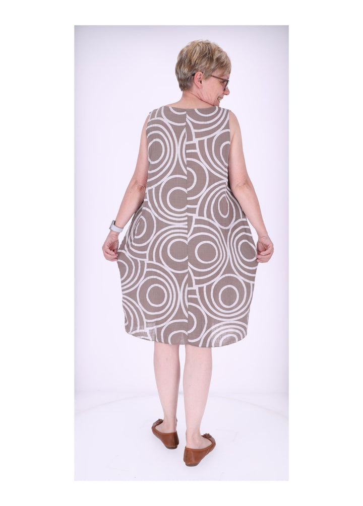 Trägerkleid Damen AOP Kreise