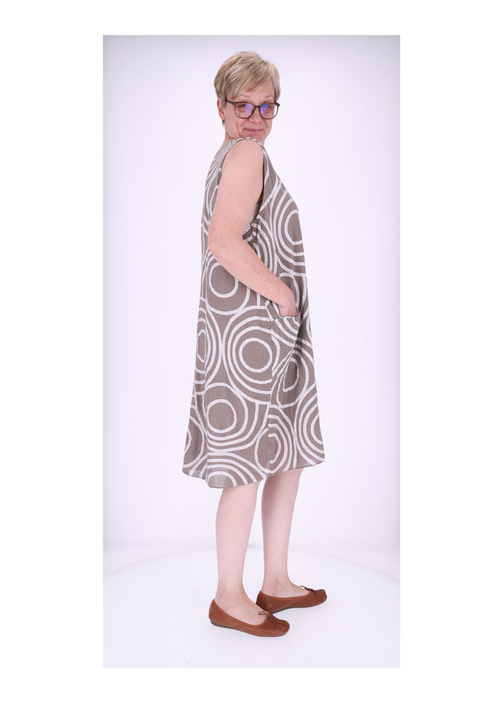 Trägerkleid Damen AOP Kreise