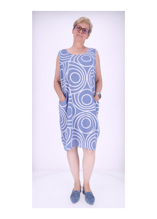 Trägerkleid Damen AOP Kreise