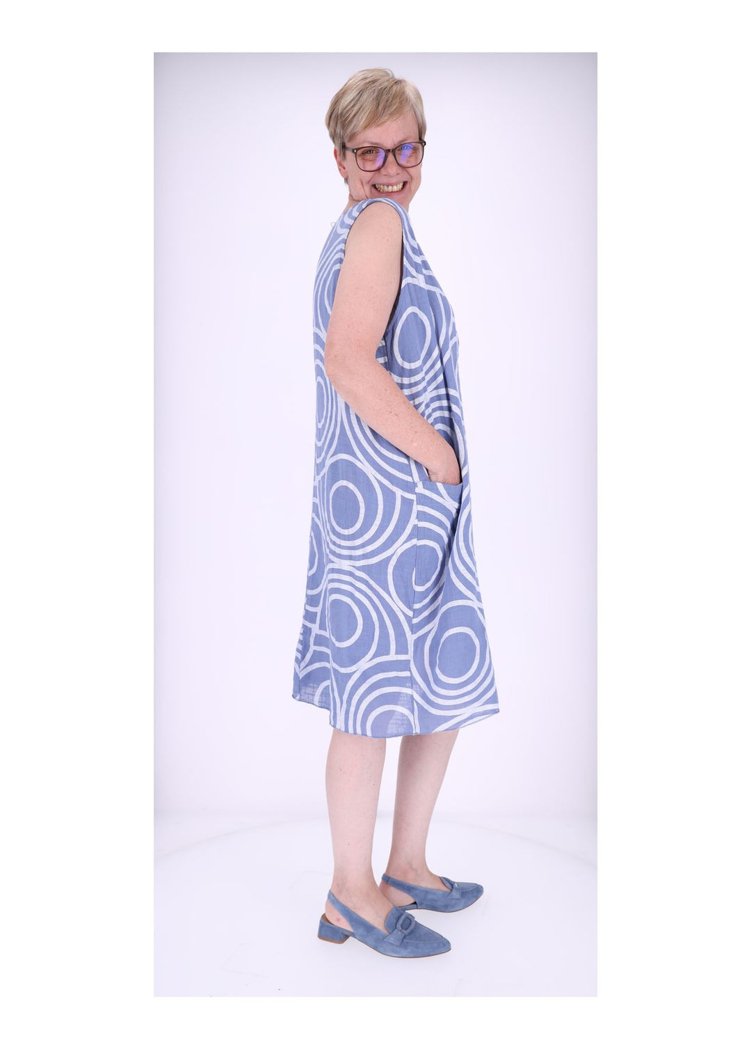 Trägerkleid Damen AOP Kreise