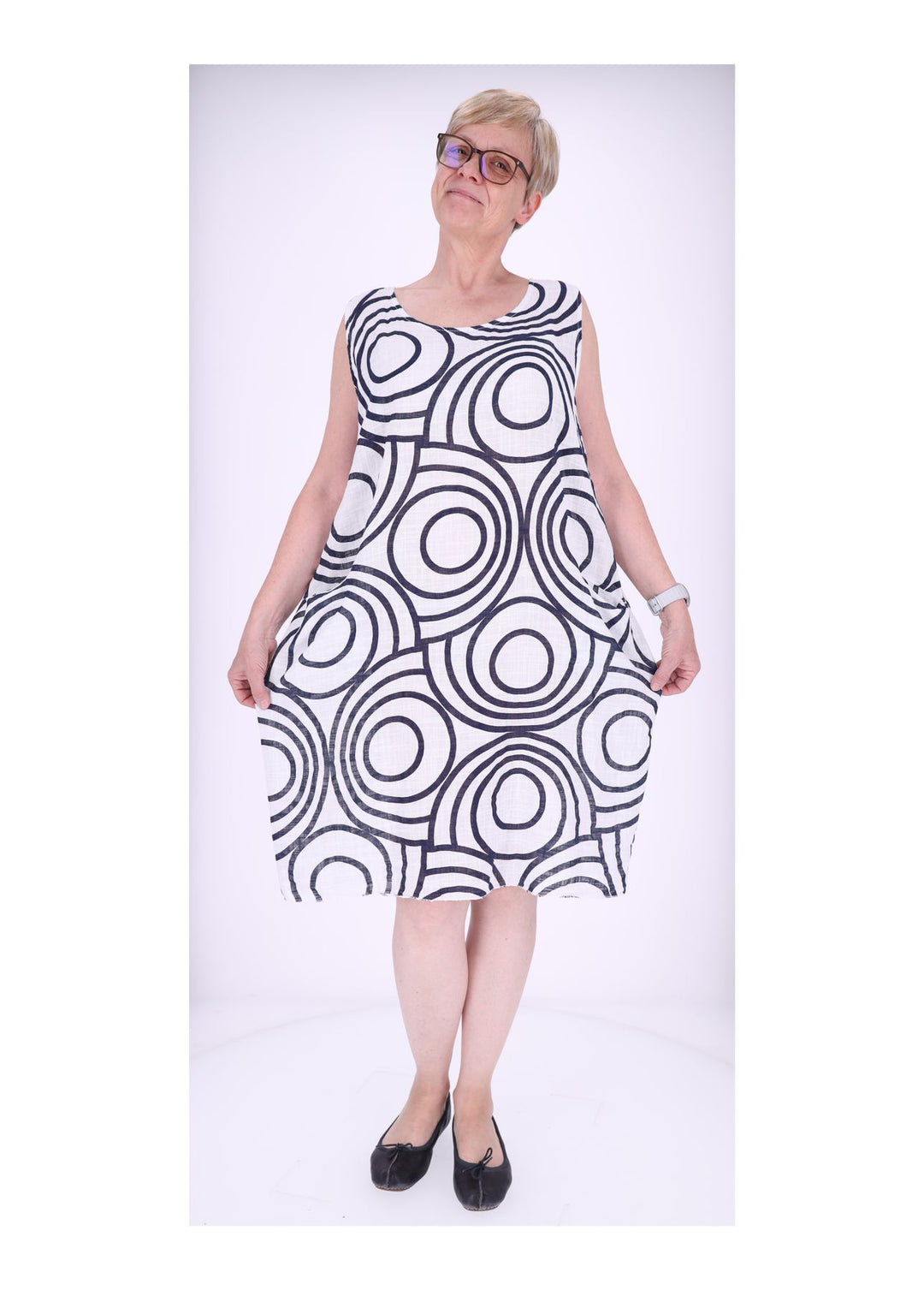 Trägerkleid Damen AOP Kreise