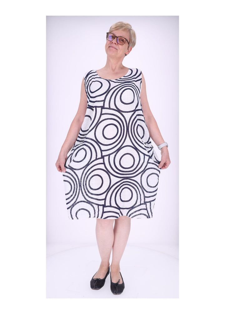 Trägerkleid Damen AOP Kreise