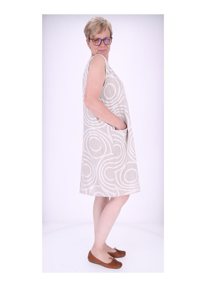 Trägerkleid Damen AOP Kreise