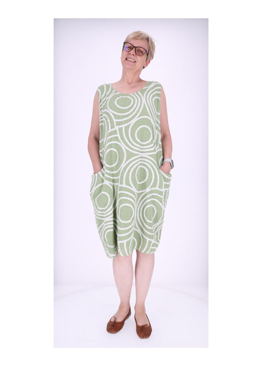 Trägerkleid Damen AOP Kreise