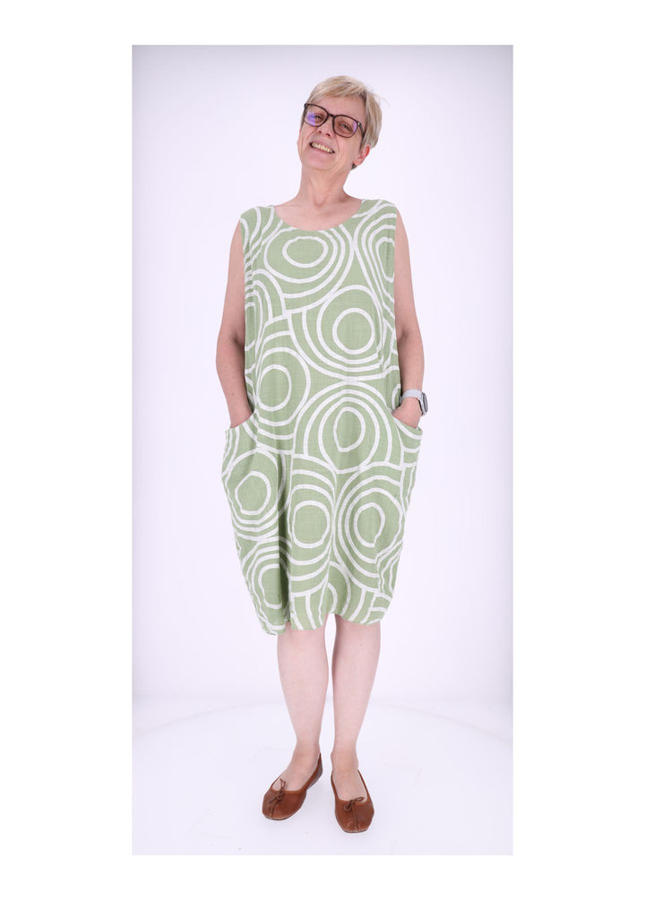 Trägerkleid Damen AOP Kreise