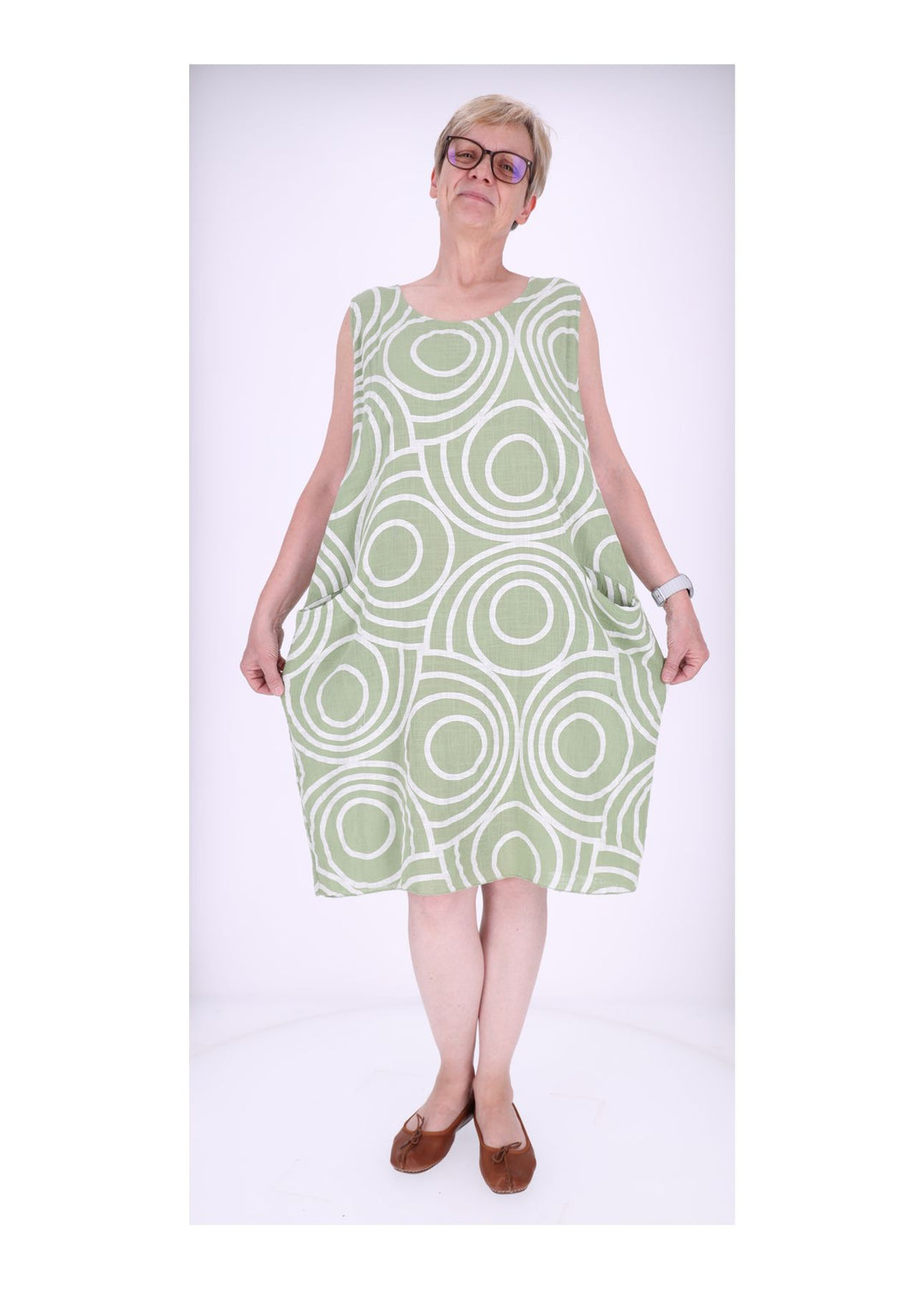 Trägerkleid Damen AOP Kreise