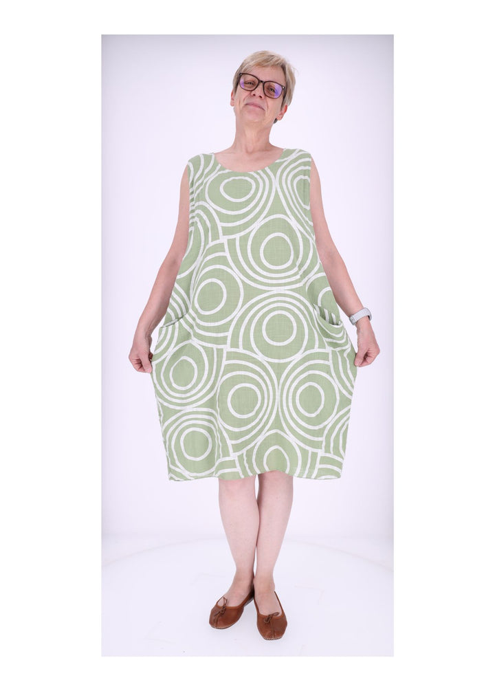 Trägerkleid Damen AOP Kreise