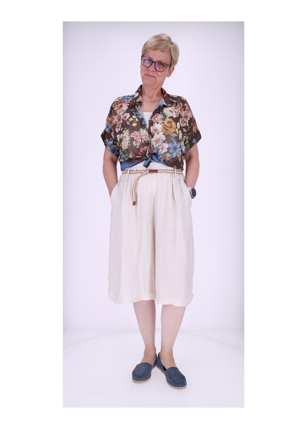 Short Damen Oversize Musselin