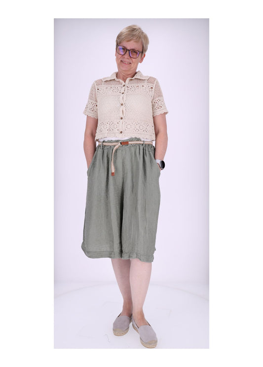 Short Damen Oversize Musselin