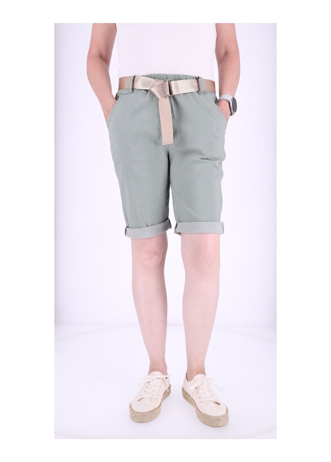 Bermuda Damen Gummizug Gürtel