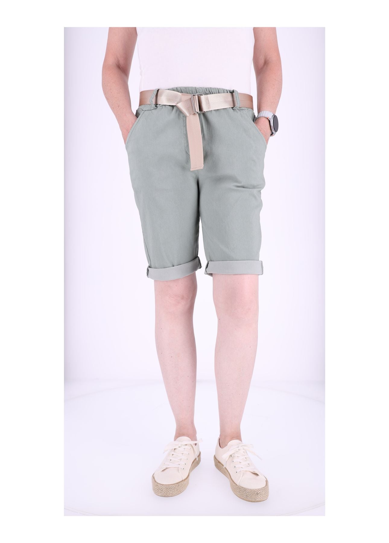 Bermuda Damen Gummizug Gürtel