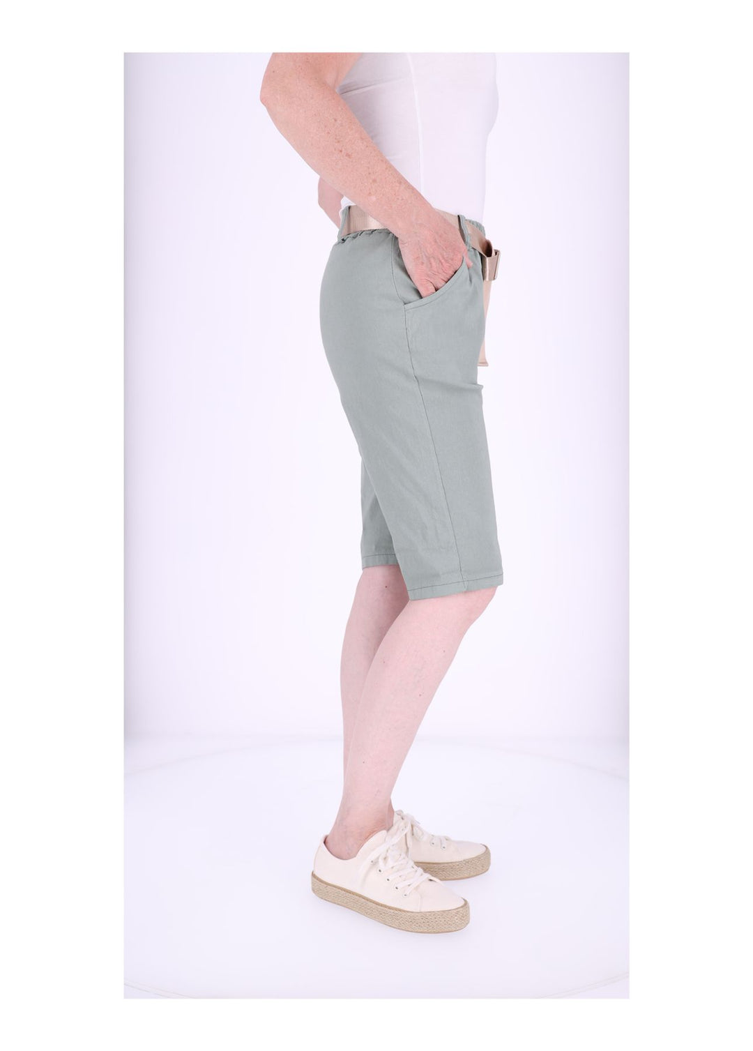 Bermuda Damen Gummizug Gürtel