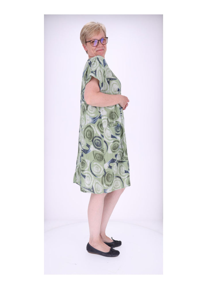 Kleid Taschen Print Kreise