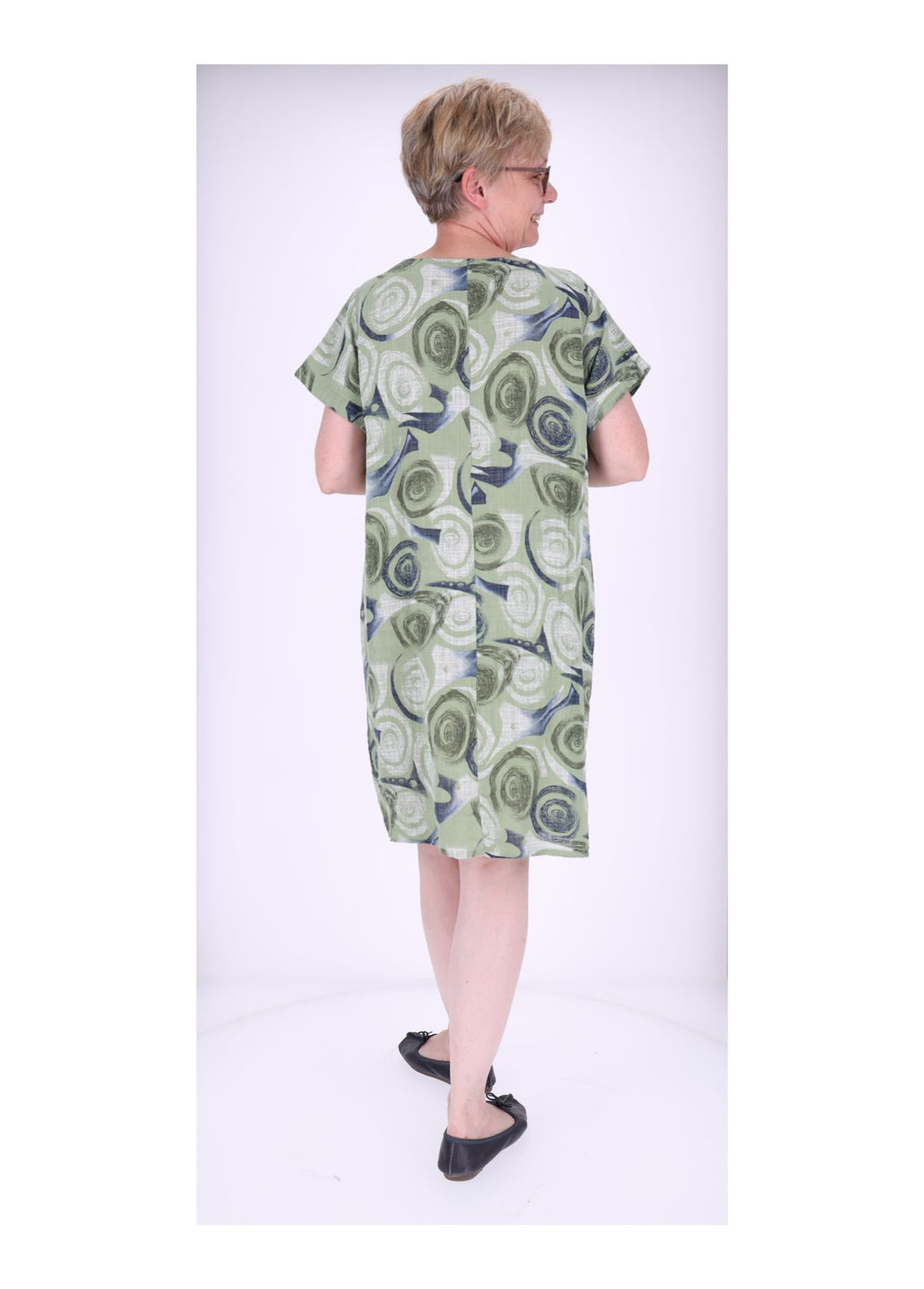 Kleid Taschen Print Kreise