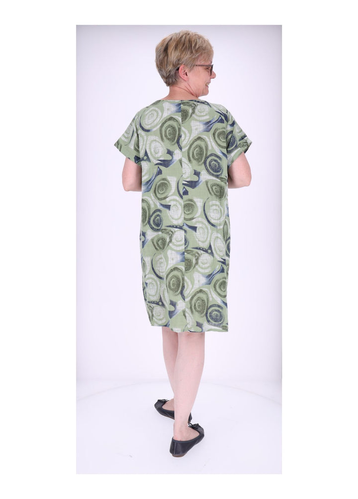 Kleid Taschen Print Kreise