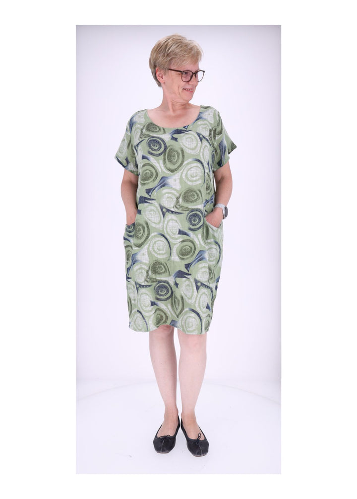 Kleid Taschen Print Kreise