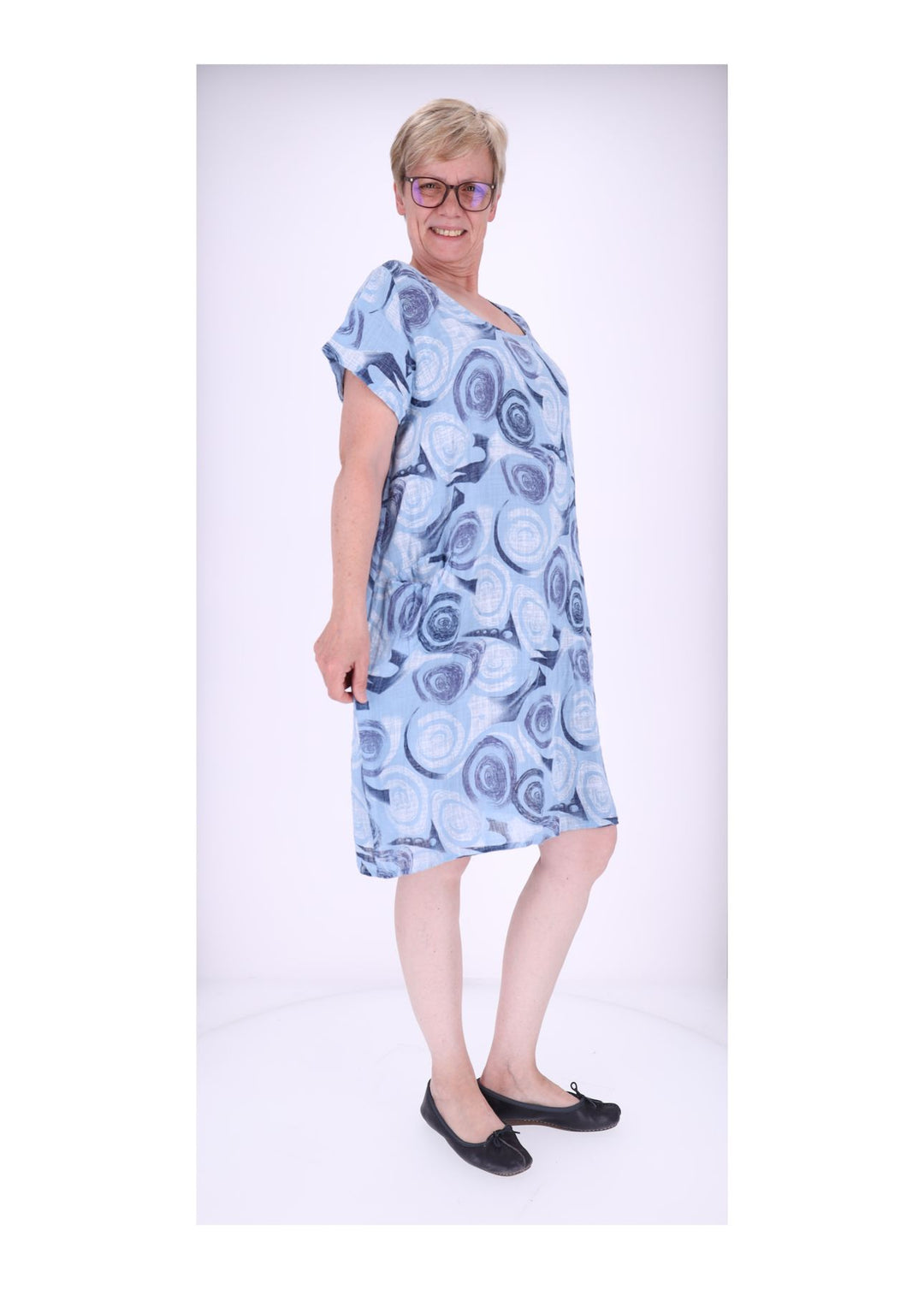 Kleid Taschen Print Kreise