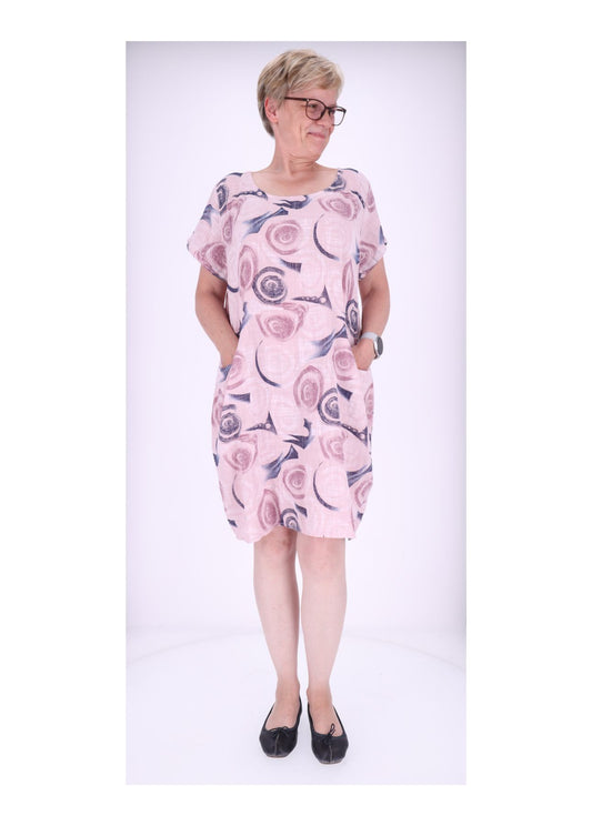 Kleid Taschen Print Kreise