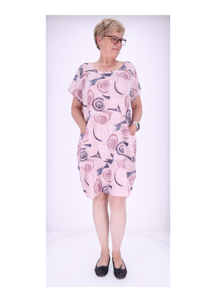 Kleid Taschen Print Kreise