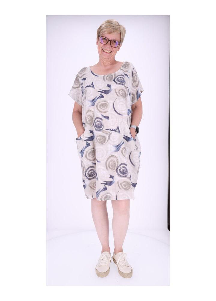 Kleid Taschen Print Kreise