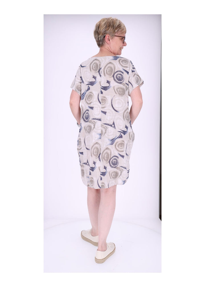 Kleid Taschen Print Kreise