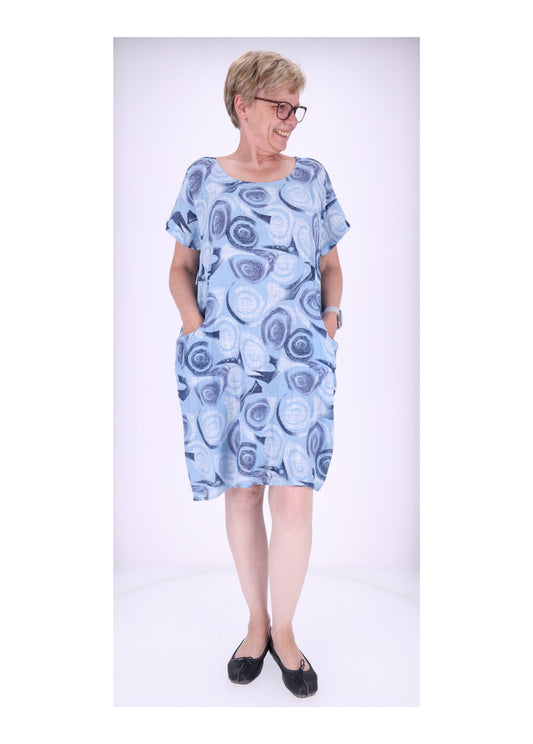 Kleid Taschen Print Kreise