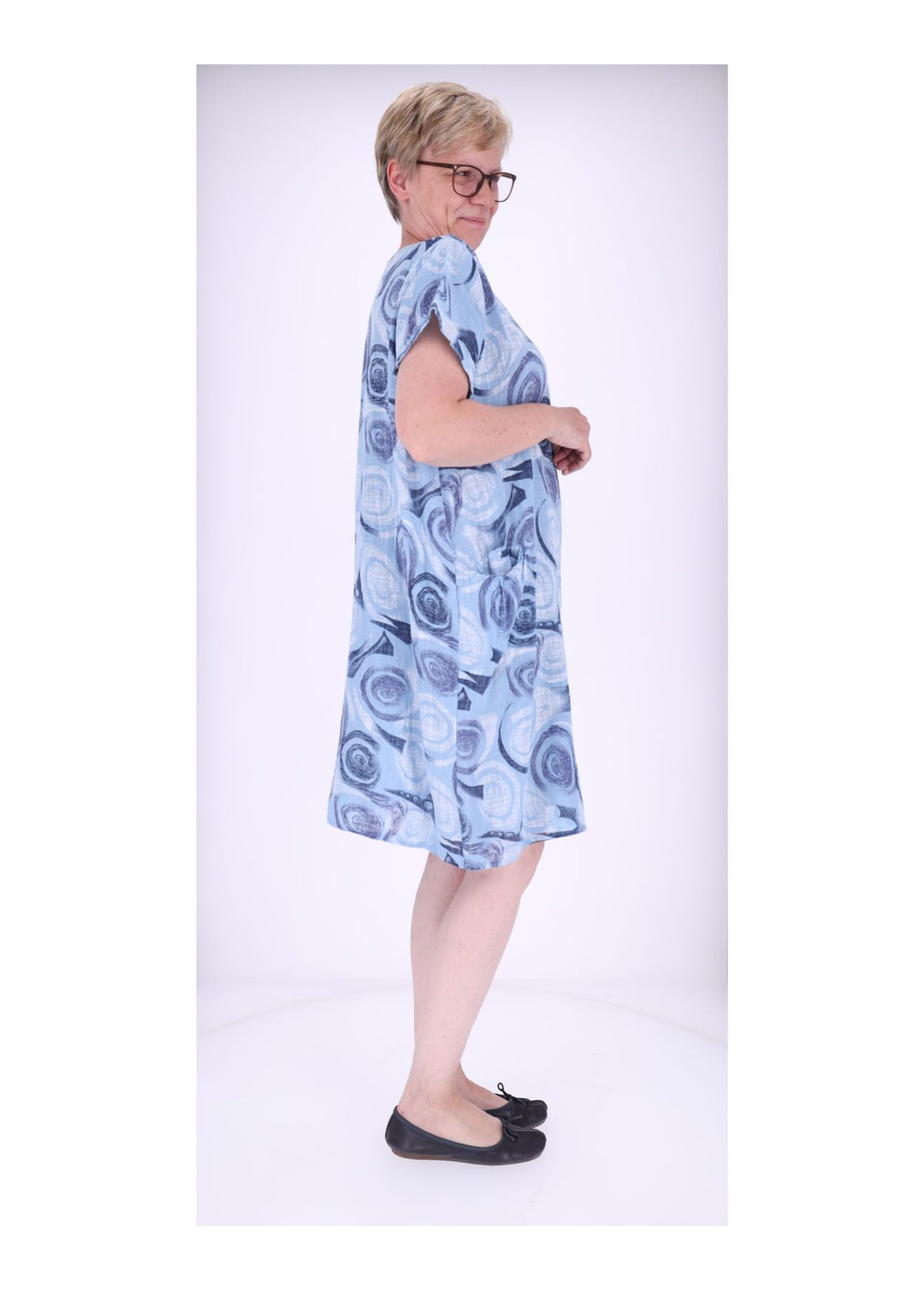 Kleid Taschen Print Kreise