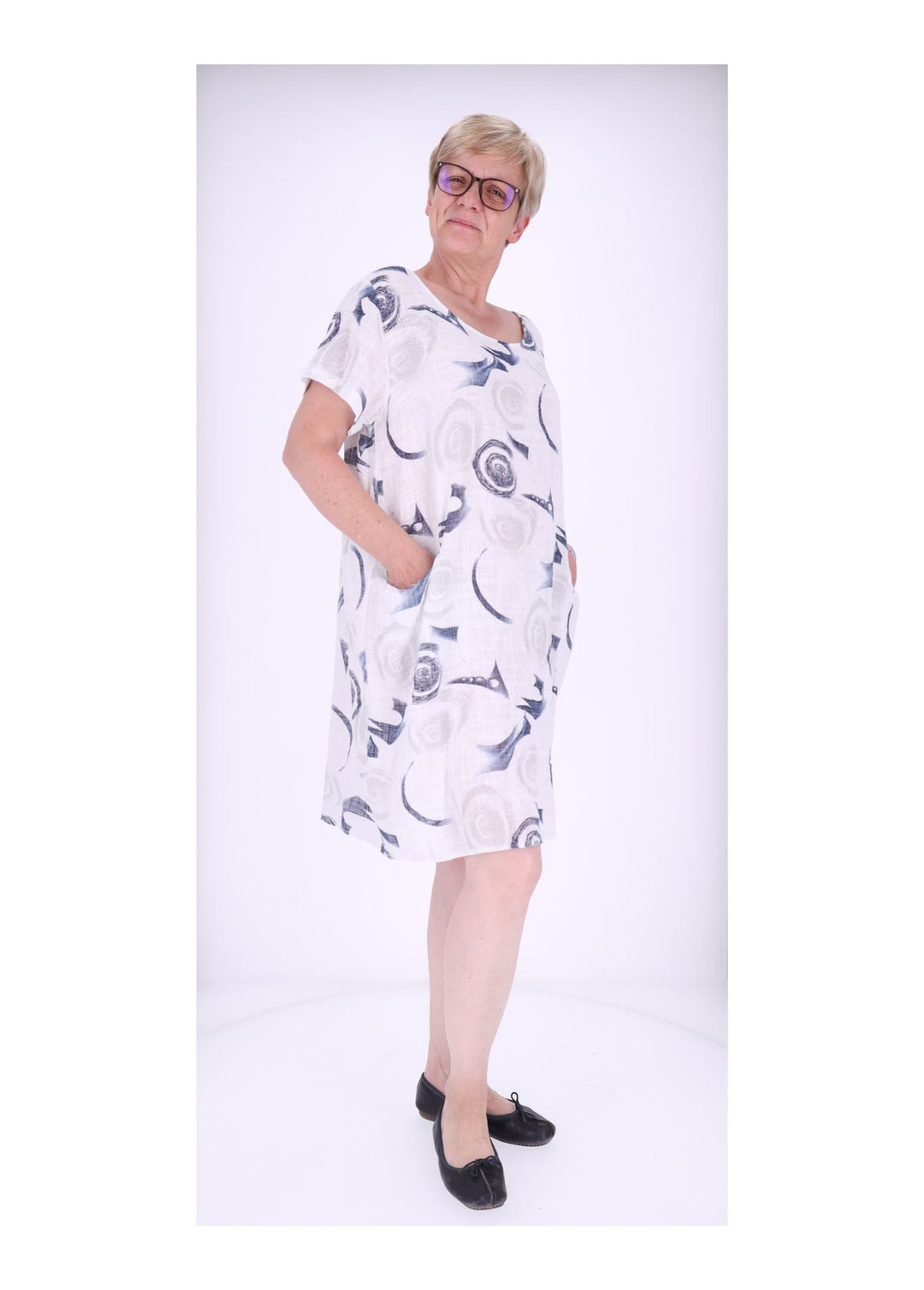 Kleid Taschen Print Kreise