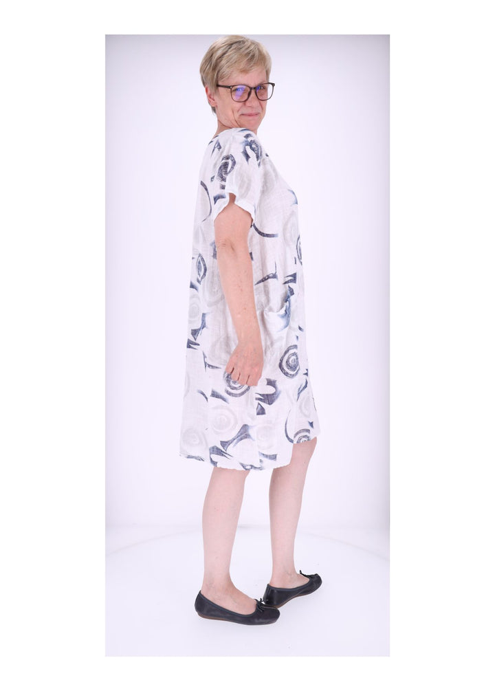 Kleid Taschen Print Kreise