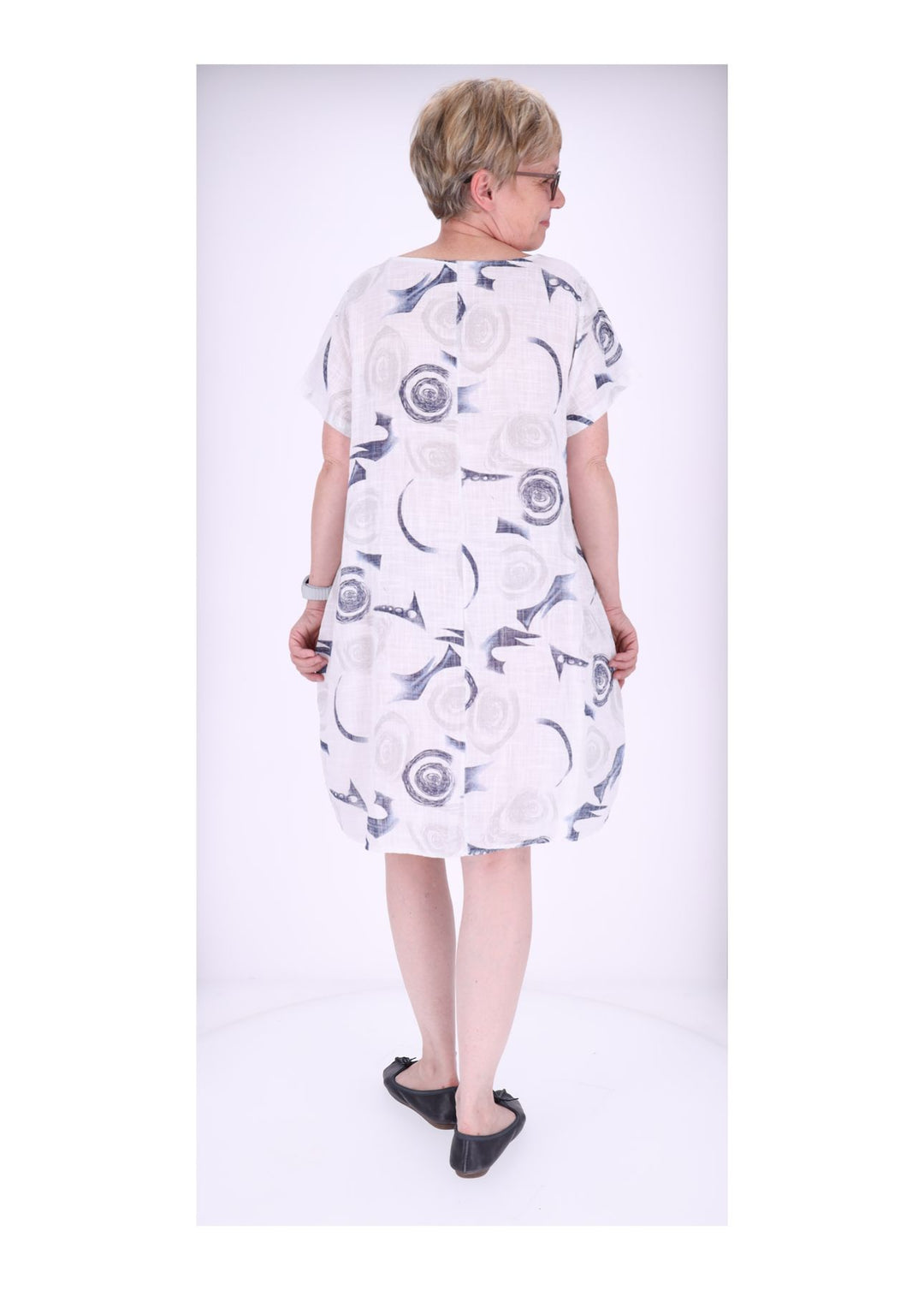 Kleid Taschen Print Kreise