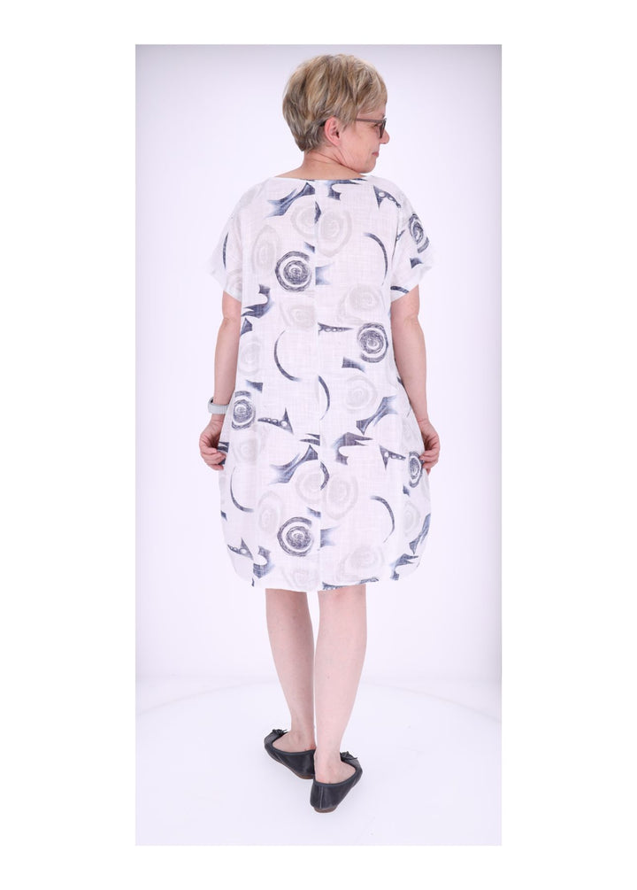 Kleid Taschen Print Kreise