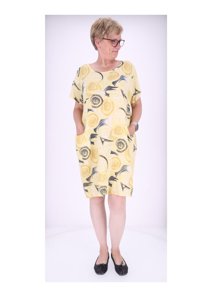 Kleid Taschen Print Kreise