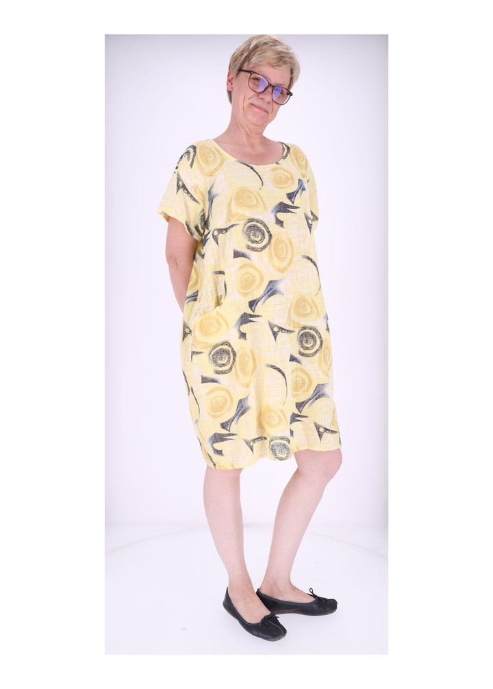 Kleid Taschen Print Kreise