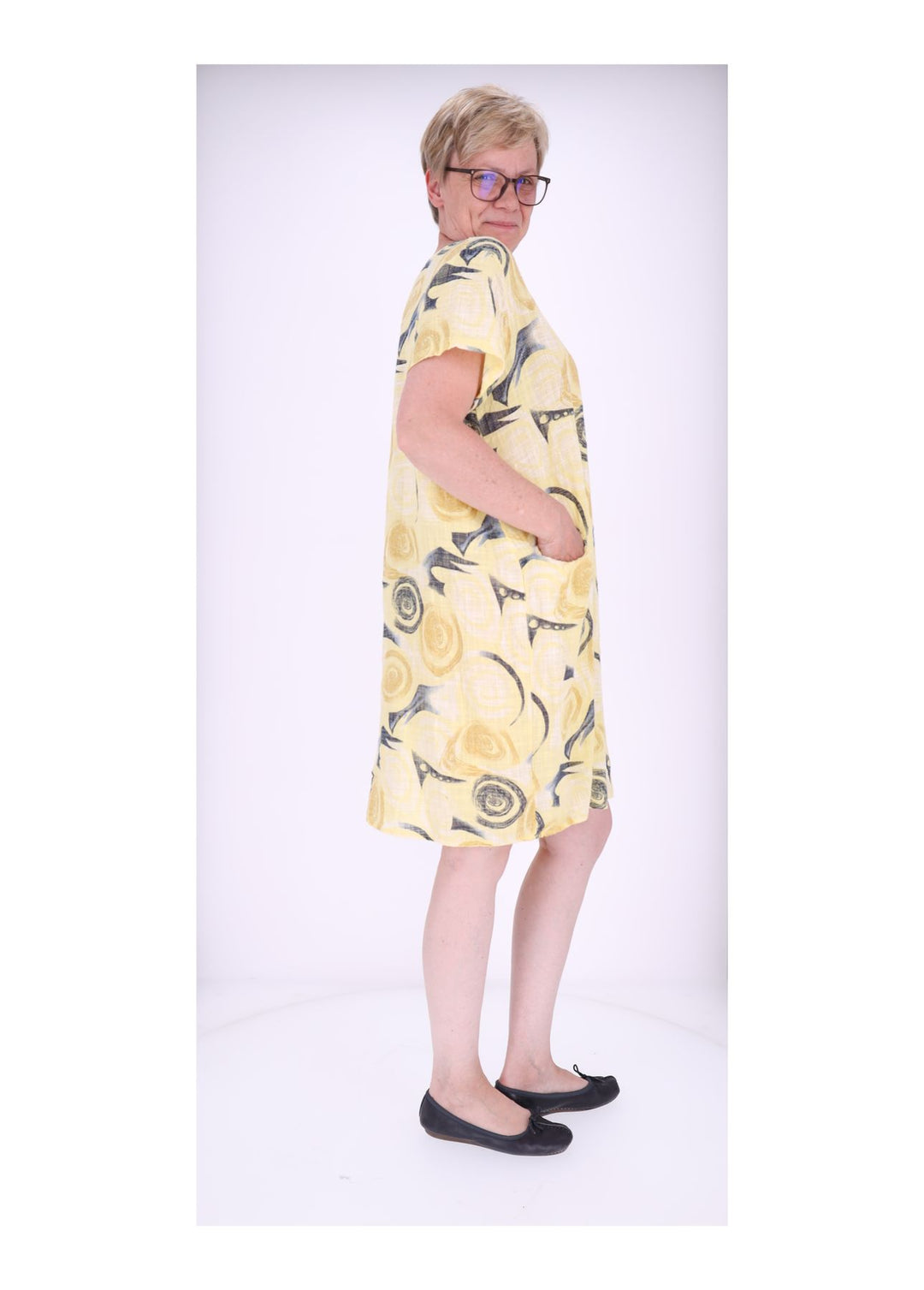 Kleid Taschen Print Kreise