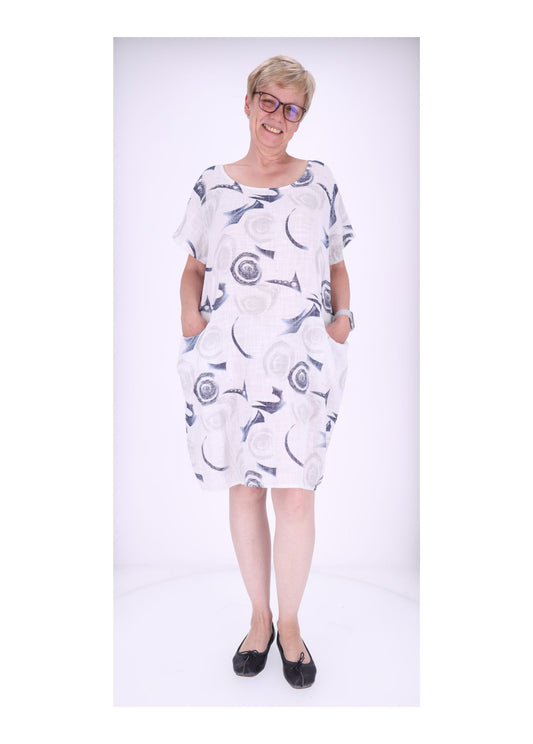 Kleid Taschen Print Kreise