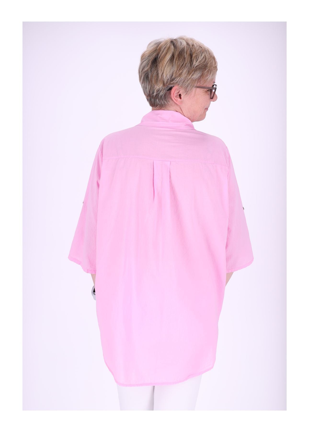 Bluse Stickerei Kurzarm Krempelarm
