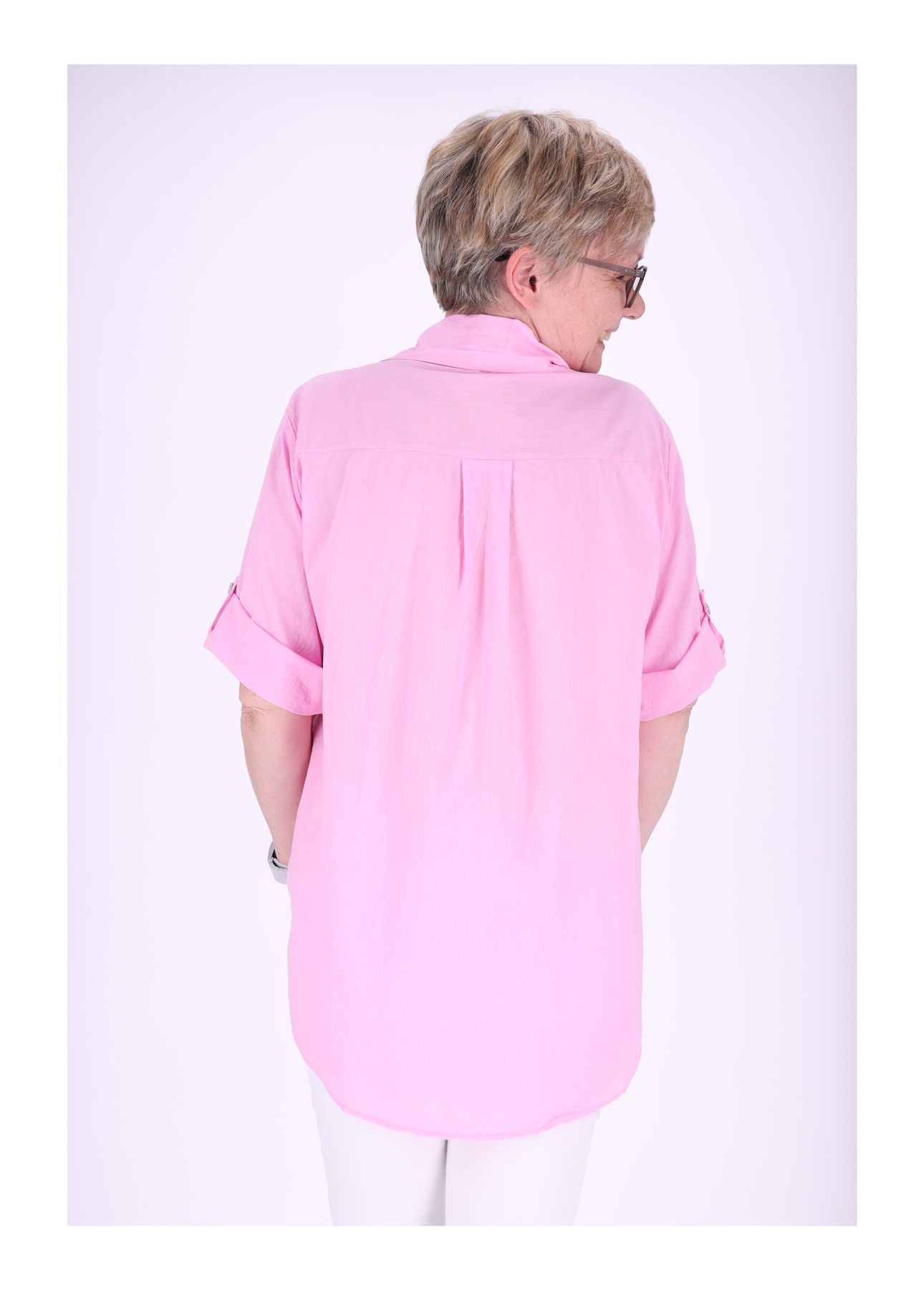 Bluse Stickerei Kurzarm Krempelarm