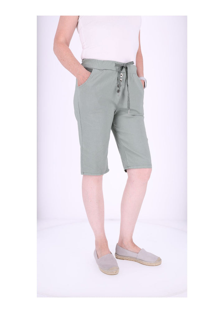 Joggingshort Damen angedeutete Knopfleiste