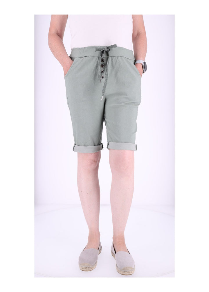 Joggingshort Damen angedeutete Knopfleiste