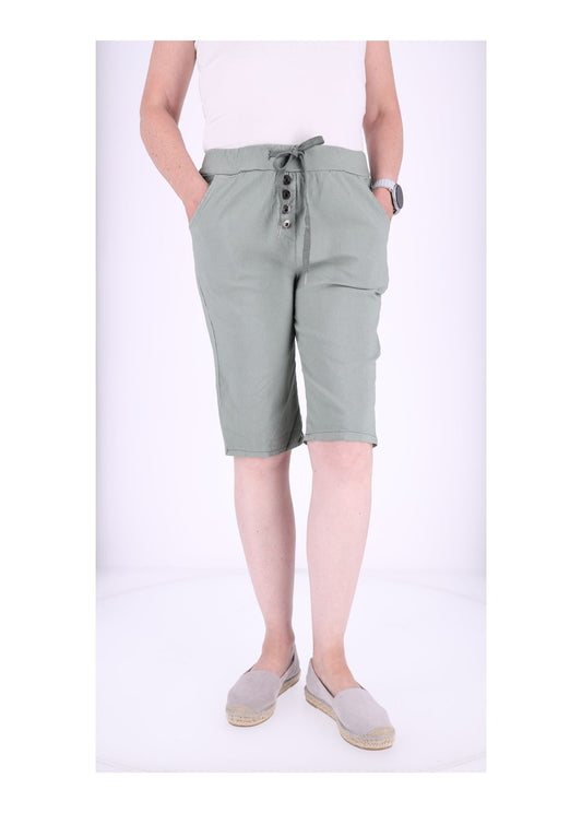 Joggingshort Damen angedeutete Knopfleiste