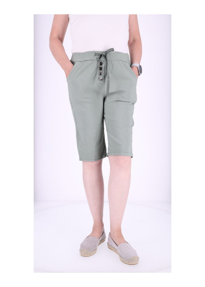 Joggingshort Damen angedeutete Knopfleiste