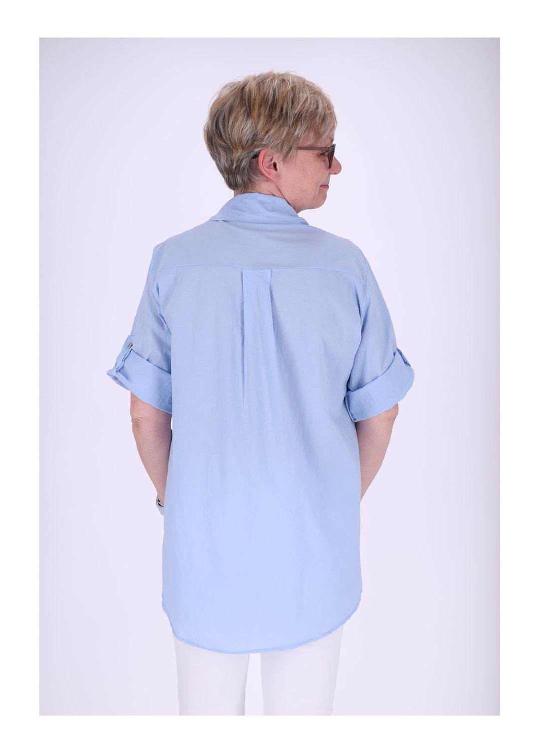 Bluse Stickerei Kurzarm Krempelarm